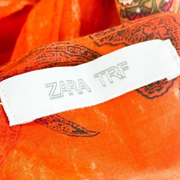 Vintage Zara TRF Ethnic Batik Boho Print Sequin Detail Midi Skirt M - Picture 5 of 7